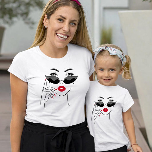 Set Tricouri Mama si Copil din Bumbac 100% - Mama si Fata