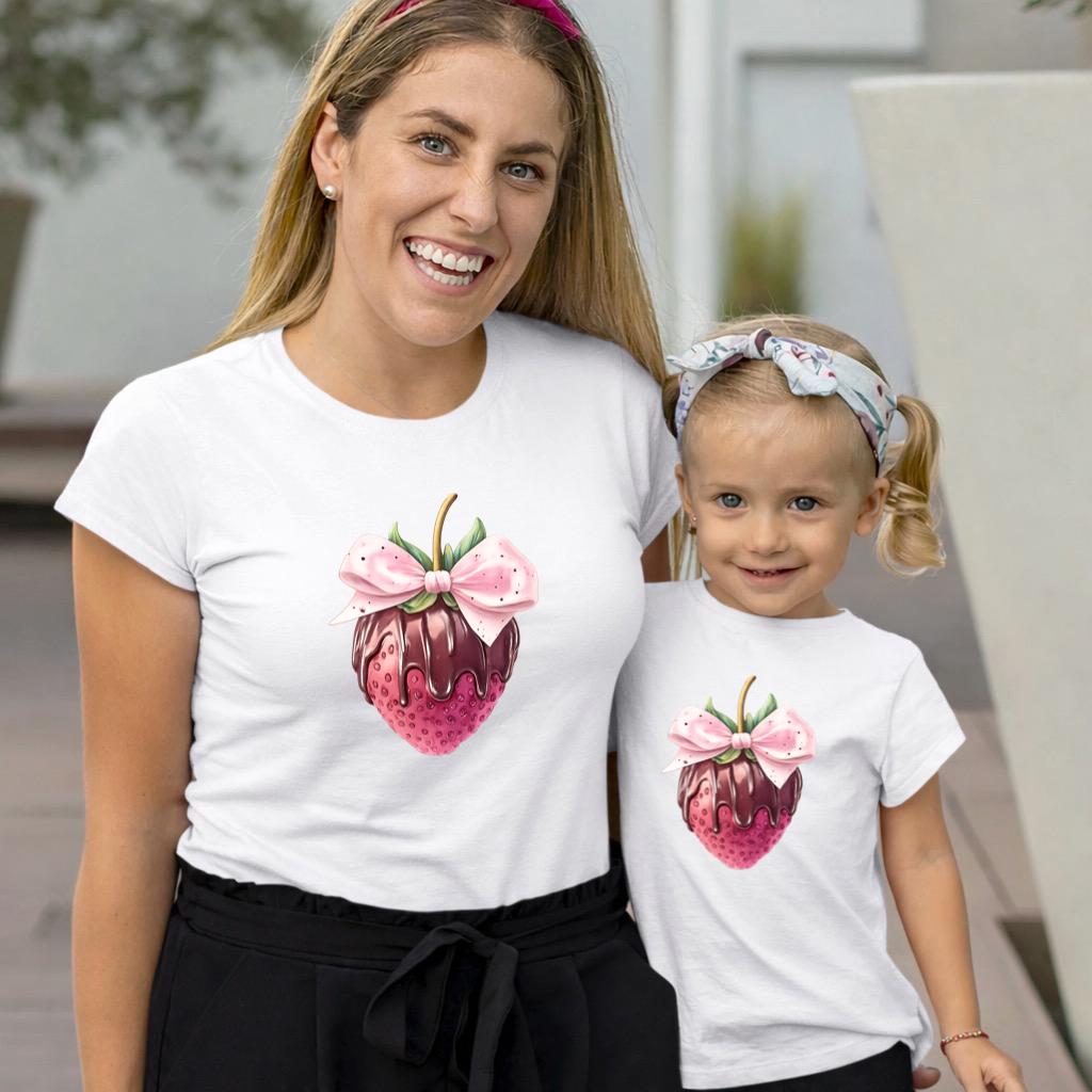 Set Tricouri Mama si Copil din Bumbac 100% - Mama si Fata - MonCherie