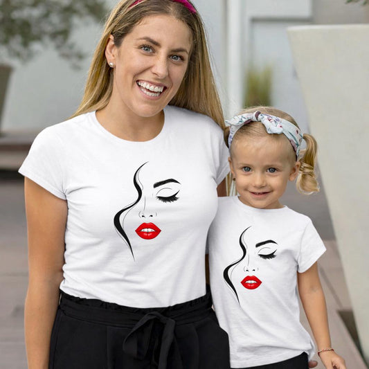 Set Tricouri Mama si Copil din Bumbac 100% - Mama si Fata