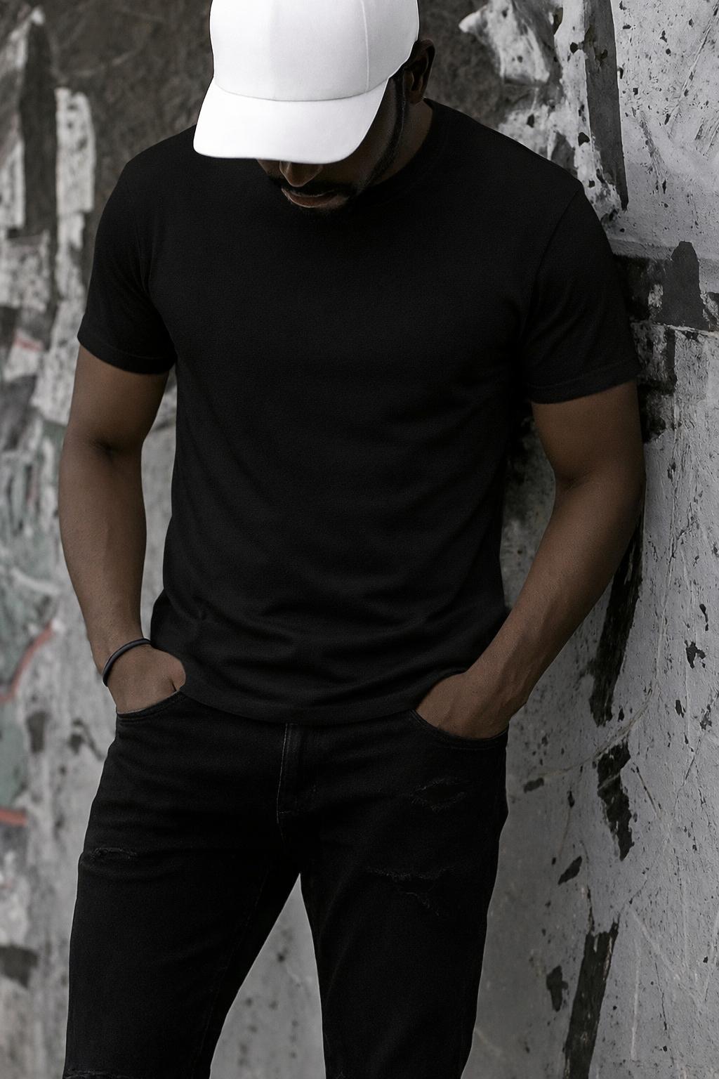 Tricou negru din bumbac 100%