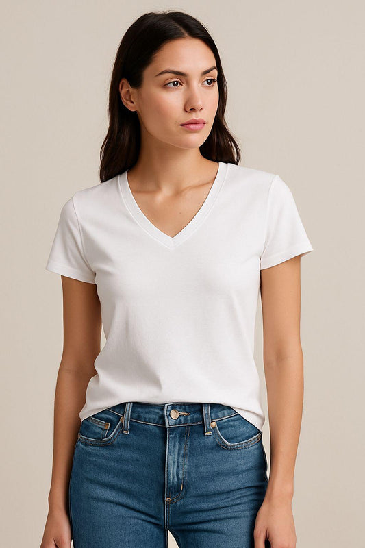 Tricou dama anchior din bumbac alb 100%