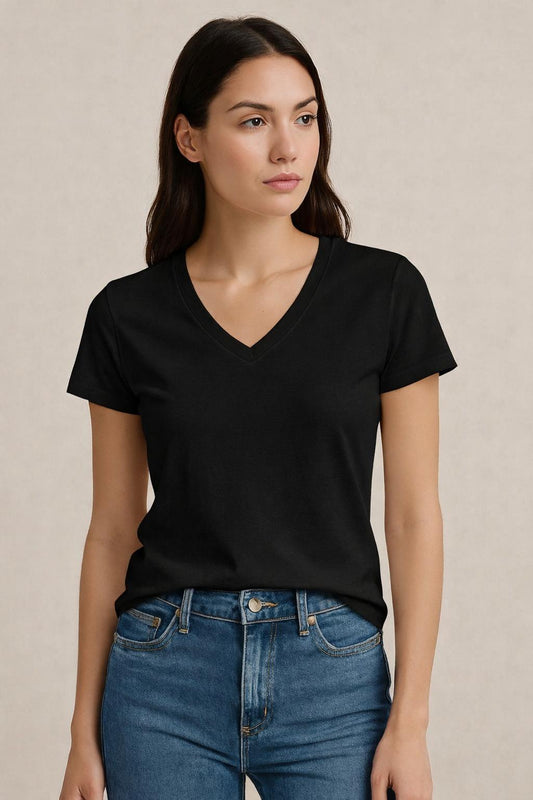 Tricou dama anchior din bumbac negru 100%