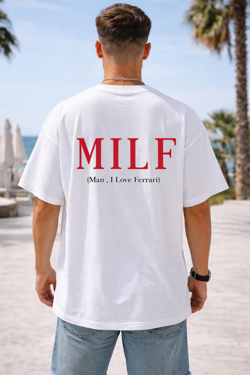 Tricou Oversize Barbati din Bumbac 100% - MILF - MonCherie