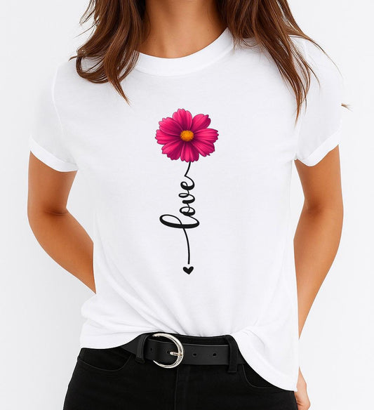Tricou dama din bumbac 100% Love pink