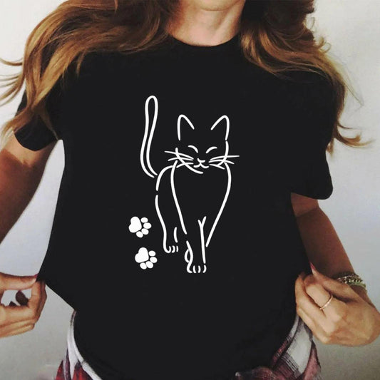 Tricou dama din bumbac 100% Walk cat