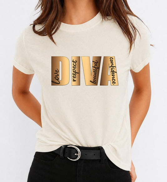 Tricou Bej Dama din Bumbac 100% - Diva