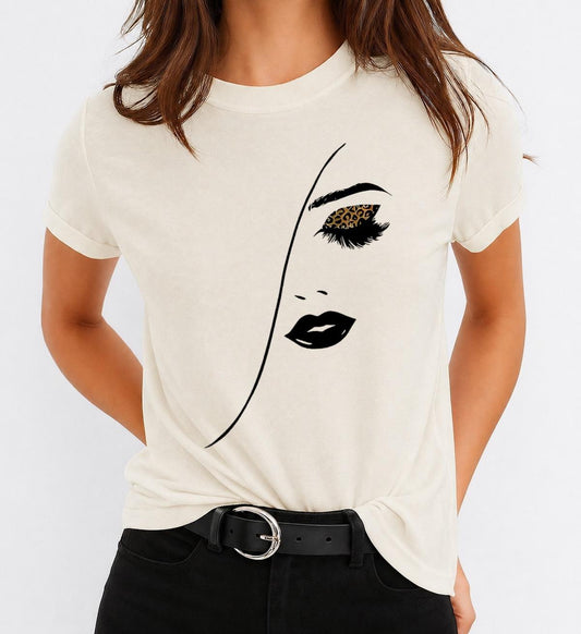 Tricou Bej Dama din Bumbac 100% - Face