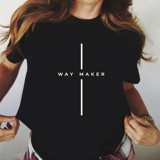 Tricou Negru Dama din Bumbac 100% - Way Maker