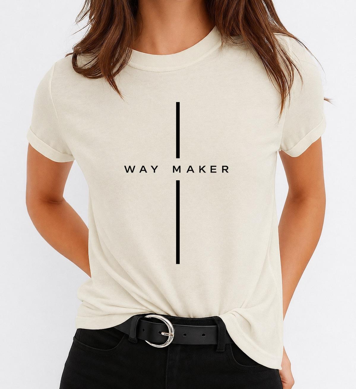 Tricou Bej Dama din Bumbac 100% - Way Maker - MonCherie
