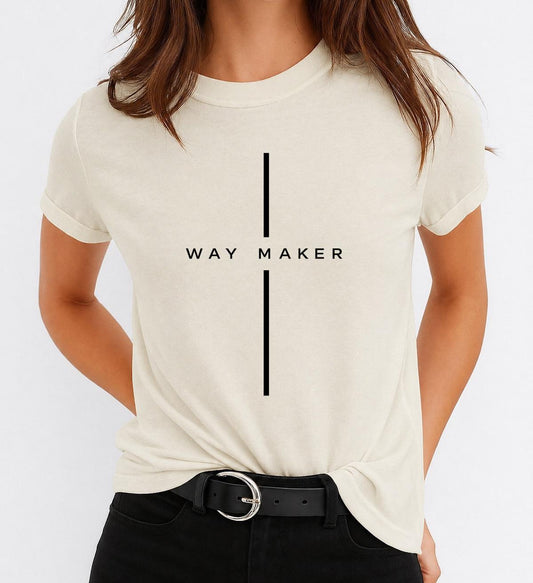 Tricou Bej Dama din Bumbac 100% - Way Maker