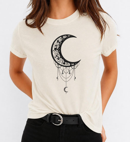 Tricou Bej Dama din Bumbac 100% - Moon - MonCherie