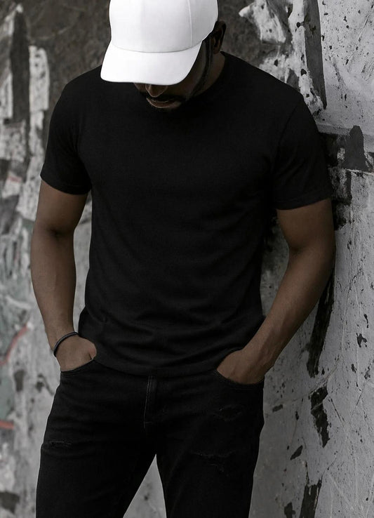 Tricou negru din bumbac 100%
