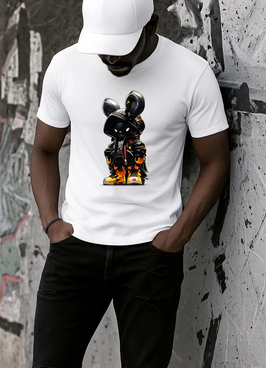Tricou alb din bumbac 100% Black