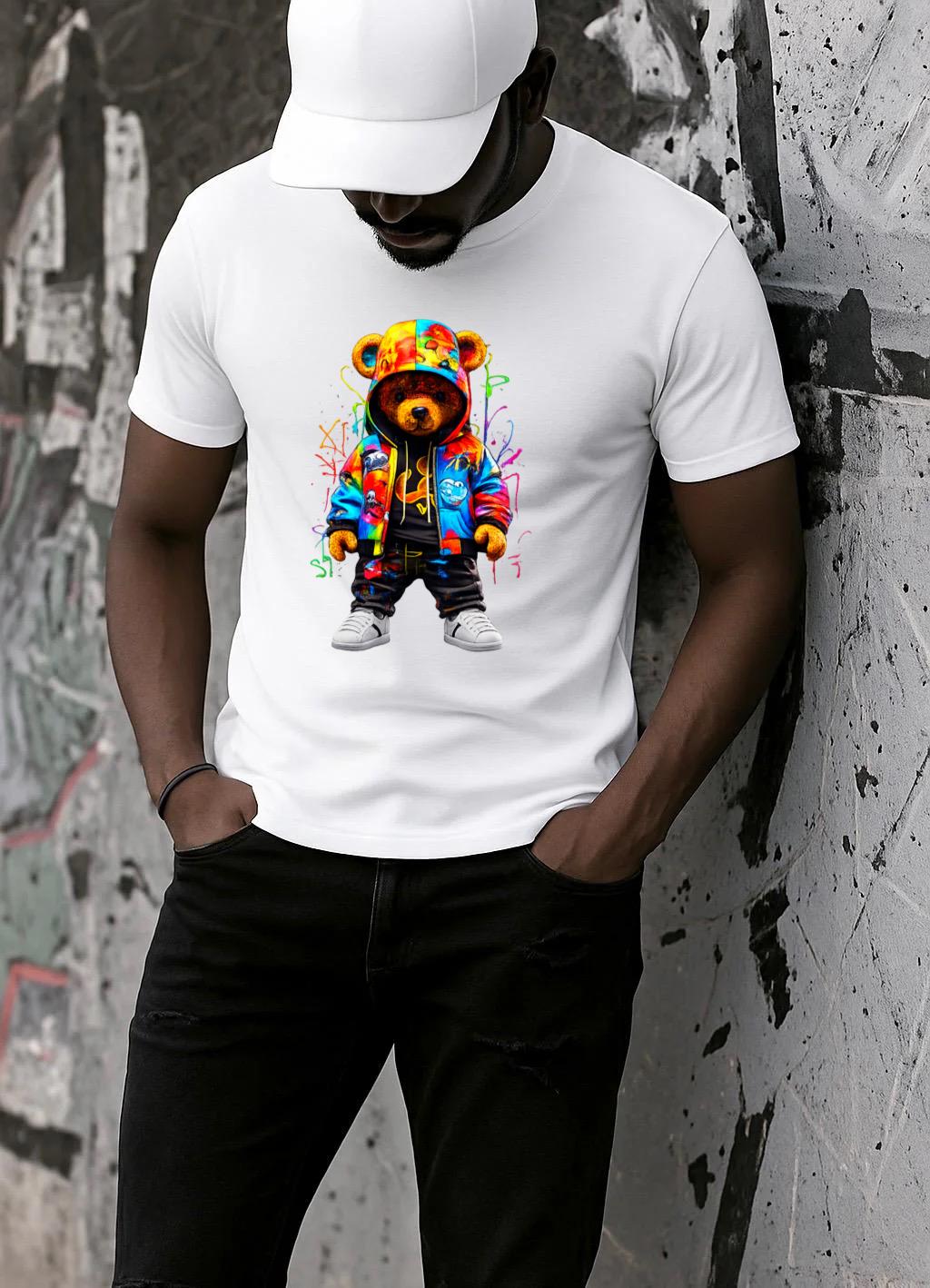 Tricou Alb Barbati din Bumbac 100% - Bad Boy - MonCherie