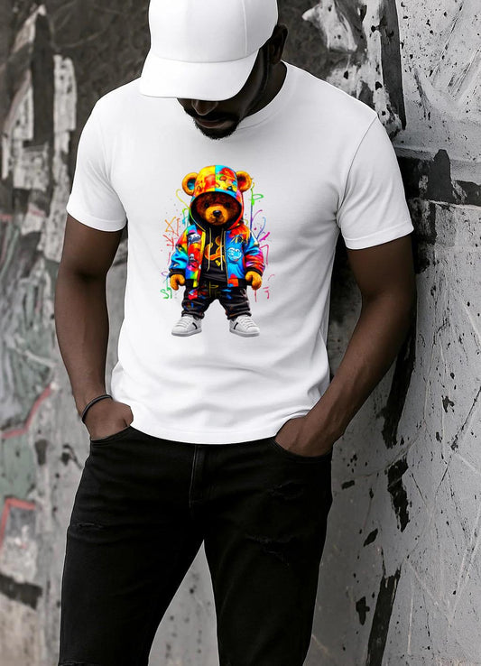 Tricou alb din bumbac 100% Bad boy