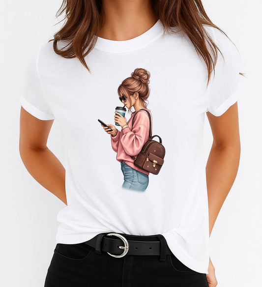 Tricou dama din bumbac 100% Drink coffee