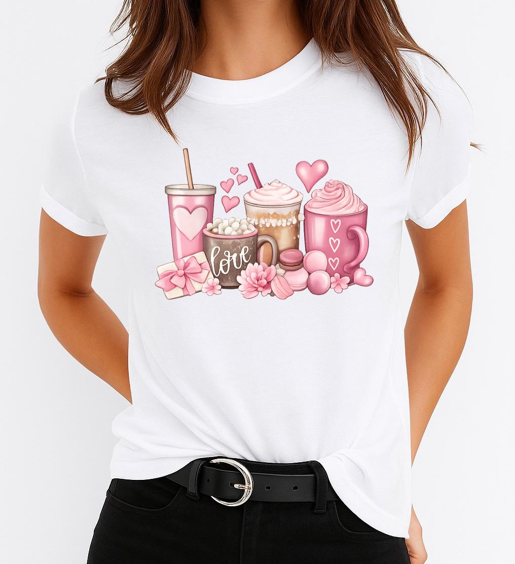 Tricou dama din bumbac 100% Pink drink - MonCherie
