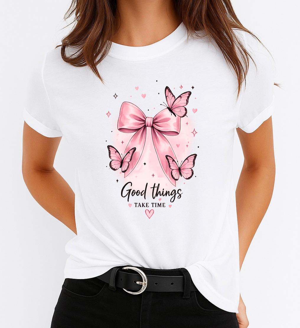 Tricou Alb Dama din Bumbac 100% - Good Things