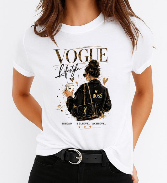 Tricou Alb Dama din Bumbac 100% - Lifestyle