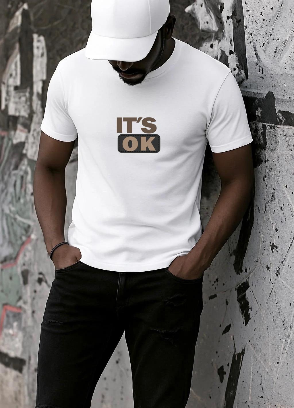 Tricou Alb Barbati din Bumbac 100% - Ok