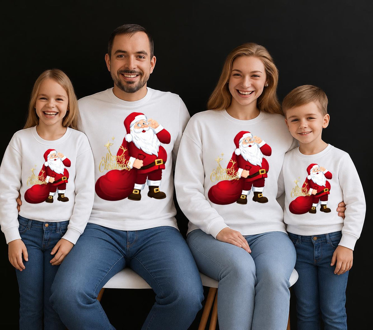Bluze Familie Merry christmas gold