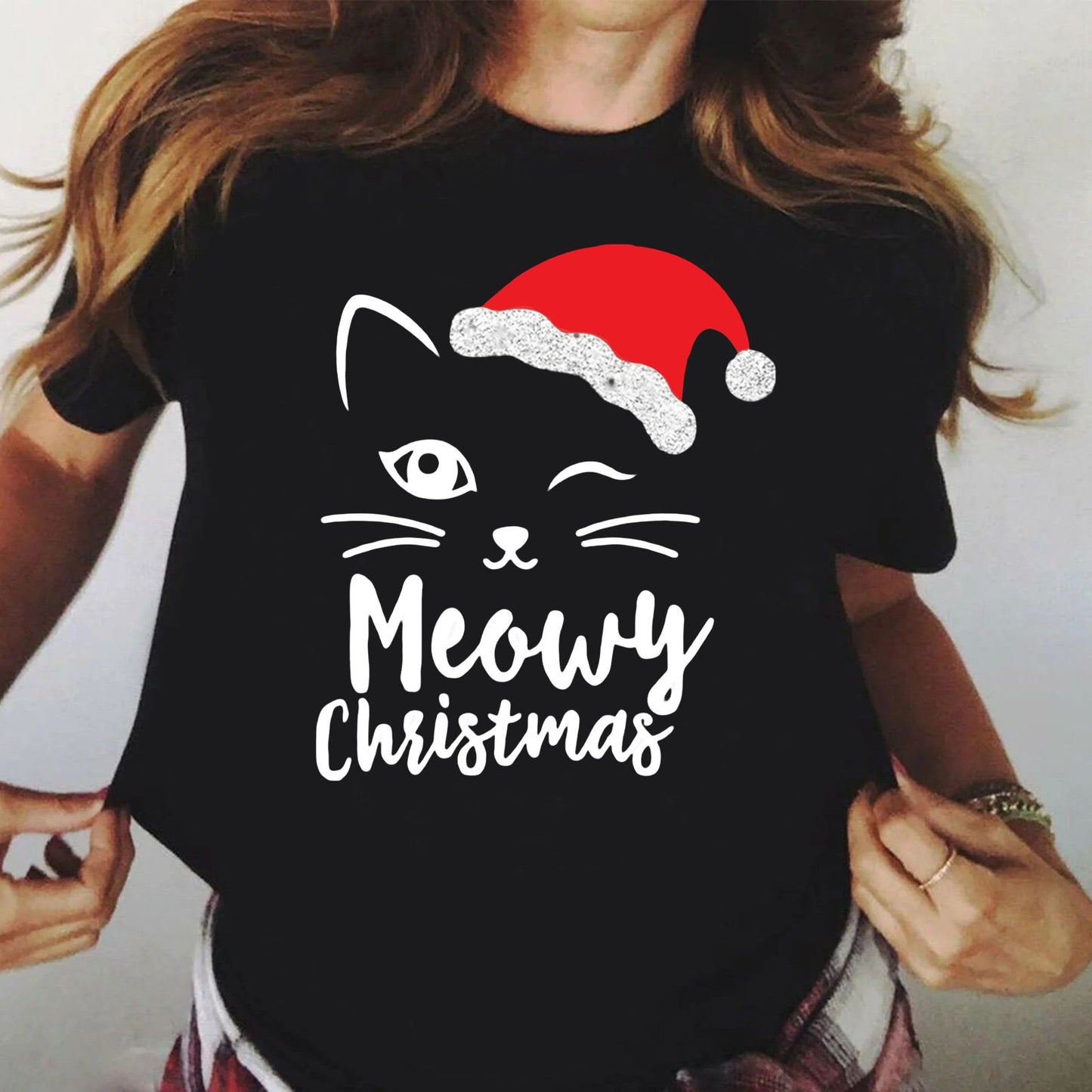 Tricou dama din bumbac 100% Negru Meowy