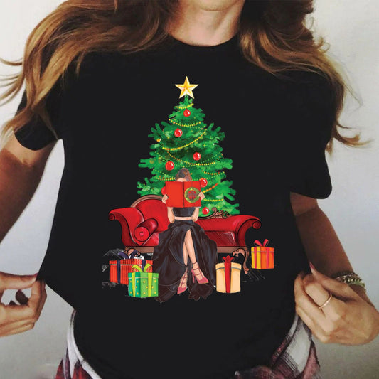 Tricou dama din bumbac 100% Negru Brad
