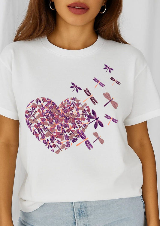 Tricou dama din bumbac 100% Roz Heart