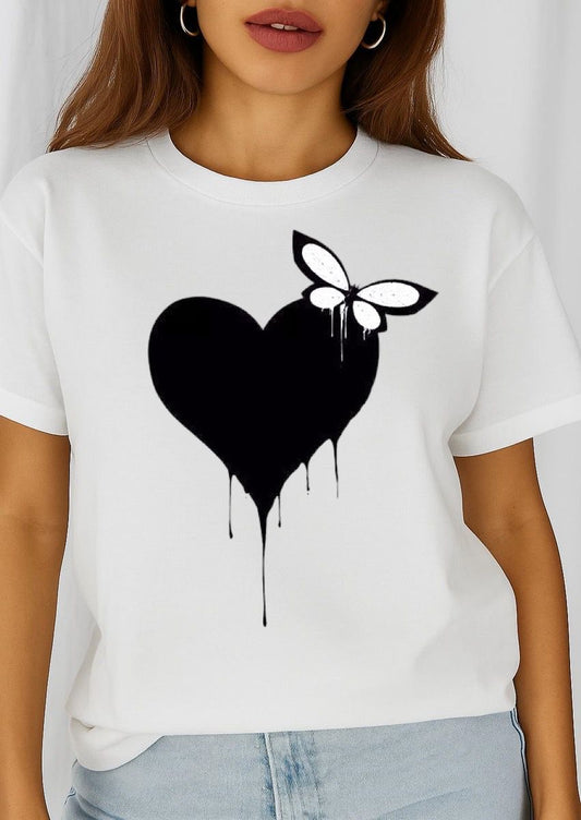 Tricou dama din bumbac 100% Black Heart