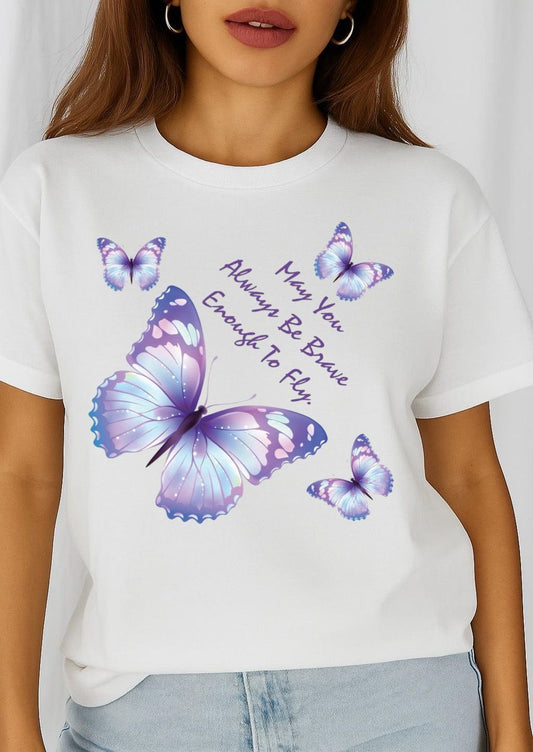 Tricou dama din bumbac 100% Fluturi Fly