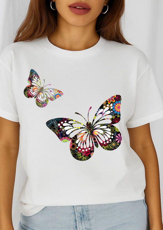 Tricou dama din bumbac 100% 2 Butterflies