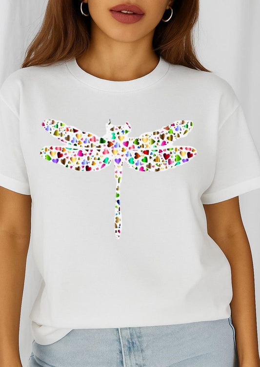 Tricou dama din bumbac 100% Libelula Multicolor 2