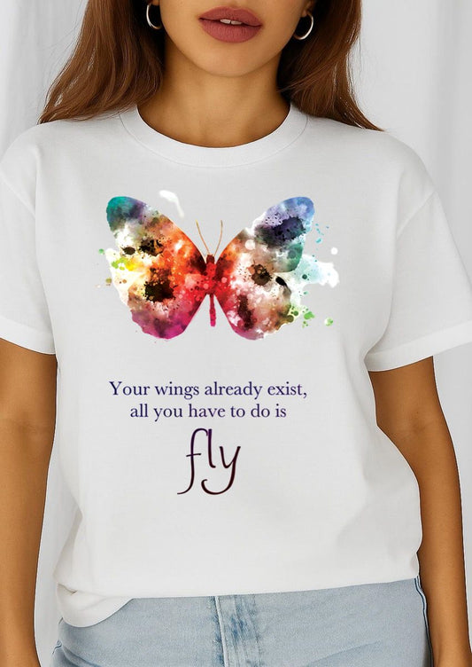 Tricou dama din bumbac 100% Butterfly Fly