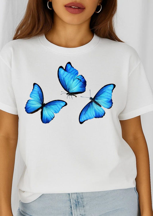 Tricou dama din bumbac 100% 3 Fluturi