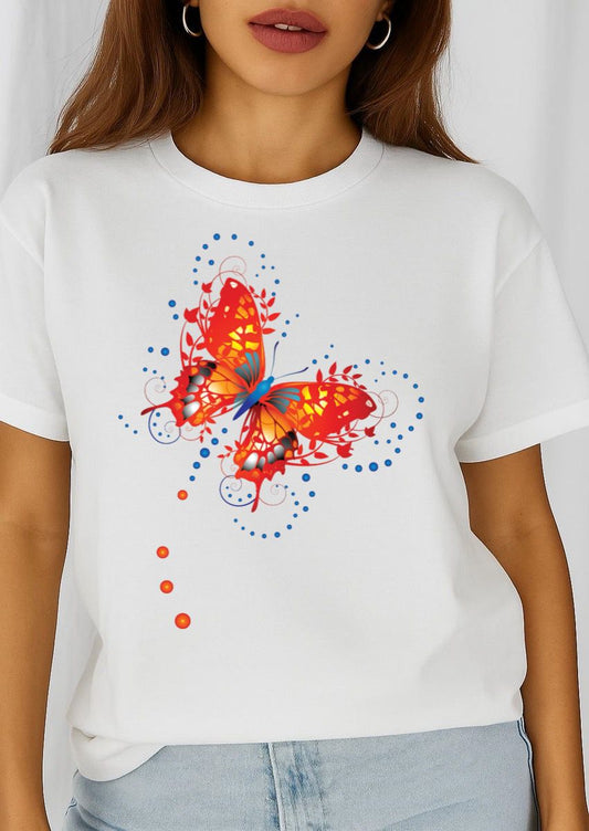 Tricou dama din bumbac 100% Big Butterfly 3