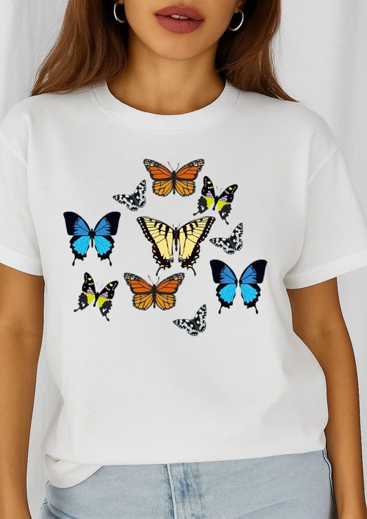 Tricou dama din bumbac 100% Fluturi