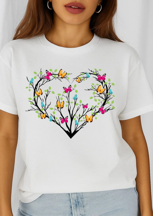 Tricou dama din bumbac 100% Heart Butterflies