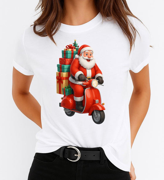 Tricou din bumbac 100% Christmas Scooter
