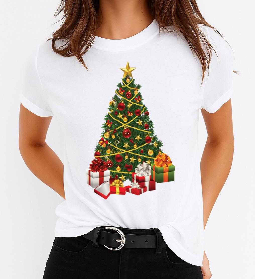 Tricou din bumbac 100% Brad de Craciun 1