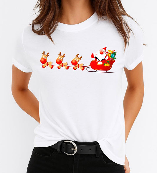 Tricou din bumbac 100% cu 3 Reni