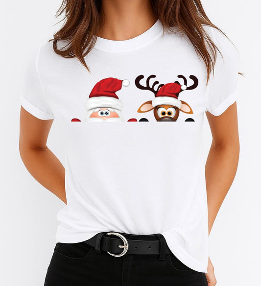 Tricou din bumbac 100% Mos Craciun Si Ren 4