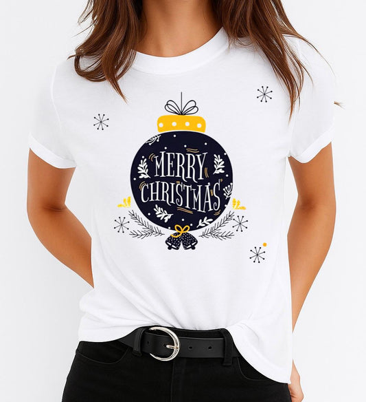 Tricou din bumbac 100% Glob Craciun