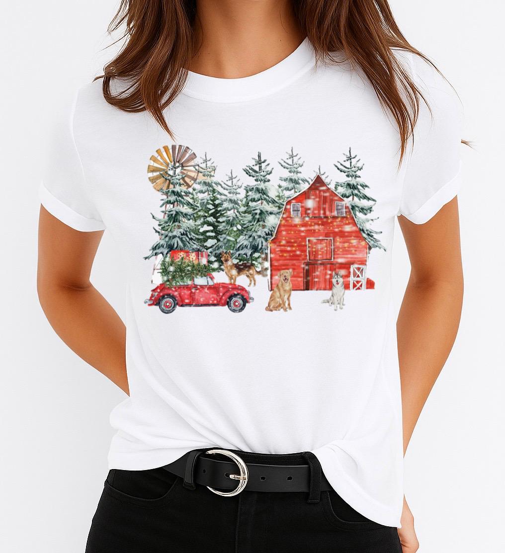 Tricou din bumbac 100% Christmas House - MonCherie