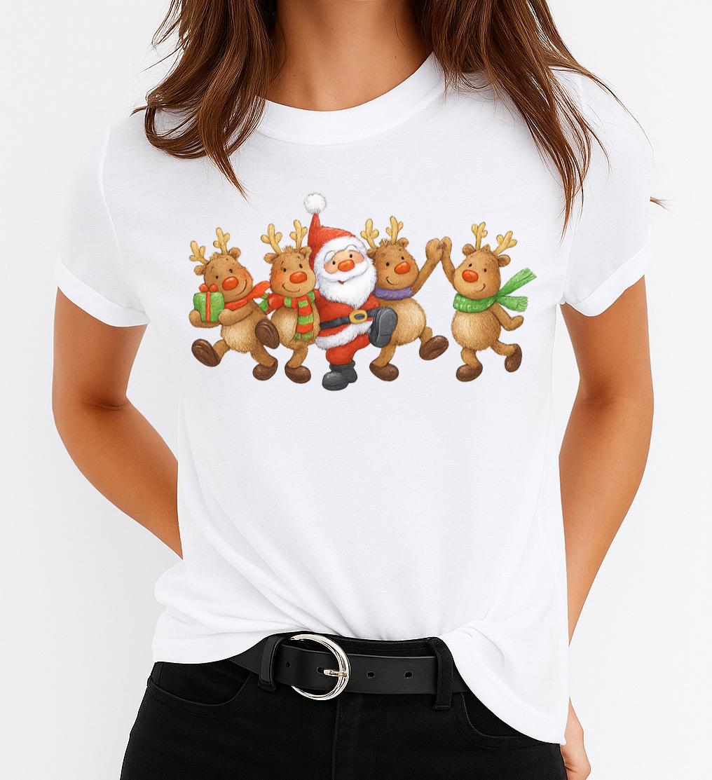 Tricou din bumbac 100% Mos Craciun - MonCherie