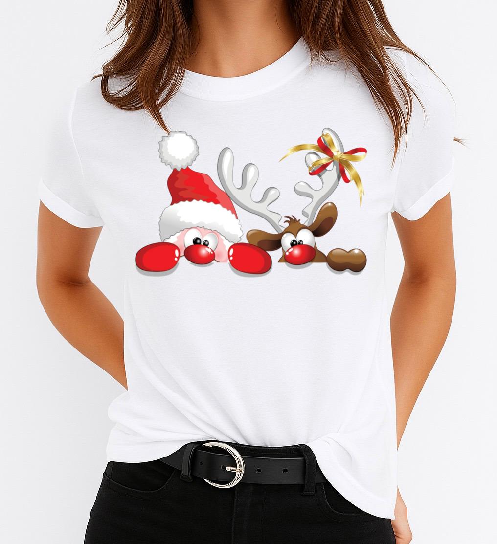 Tricou din bumbac 100% Mos Craciun si Ren 3