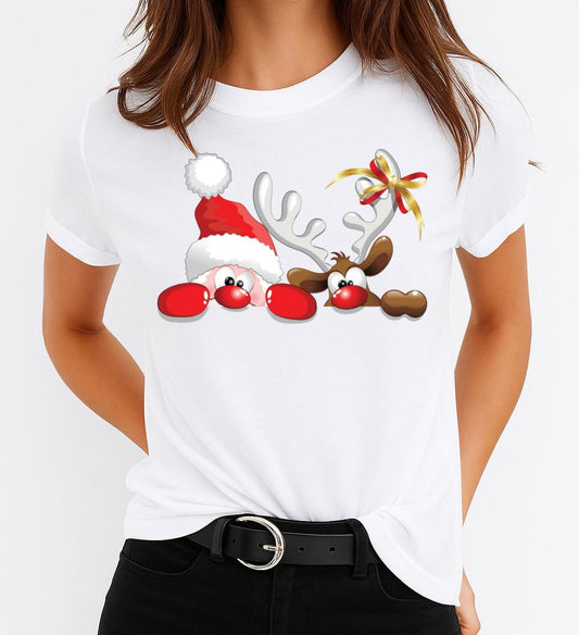 Tricou din bumbac 100% Mos Craciun si Ren 3