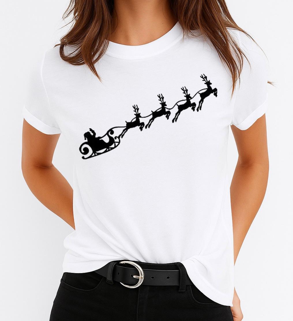 Tricou din bumbac 100% Mos Craciun Sanie