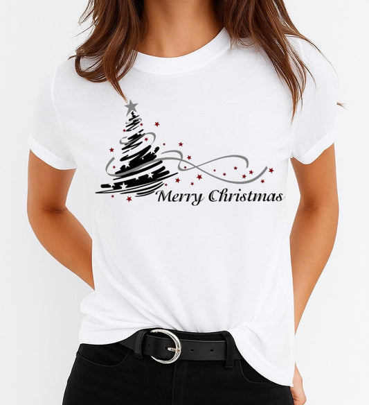 Tricou din bumbac 100% Brad de Craciun