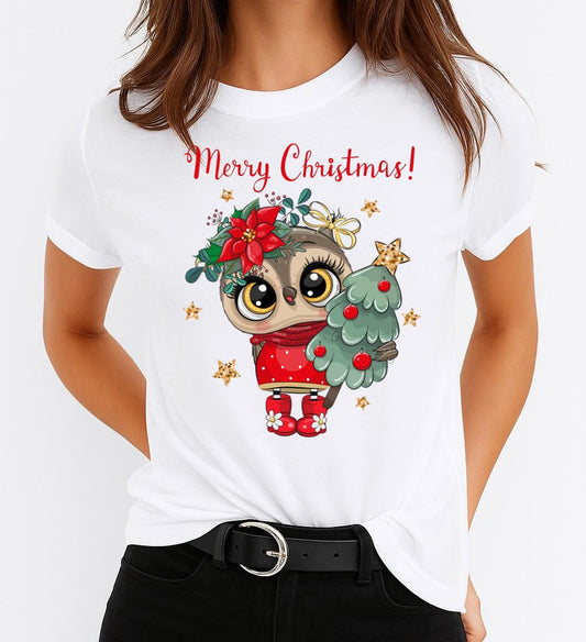 Tricou din bumbac 100% Merry Christmas Red
