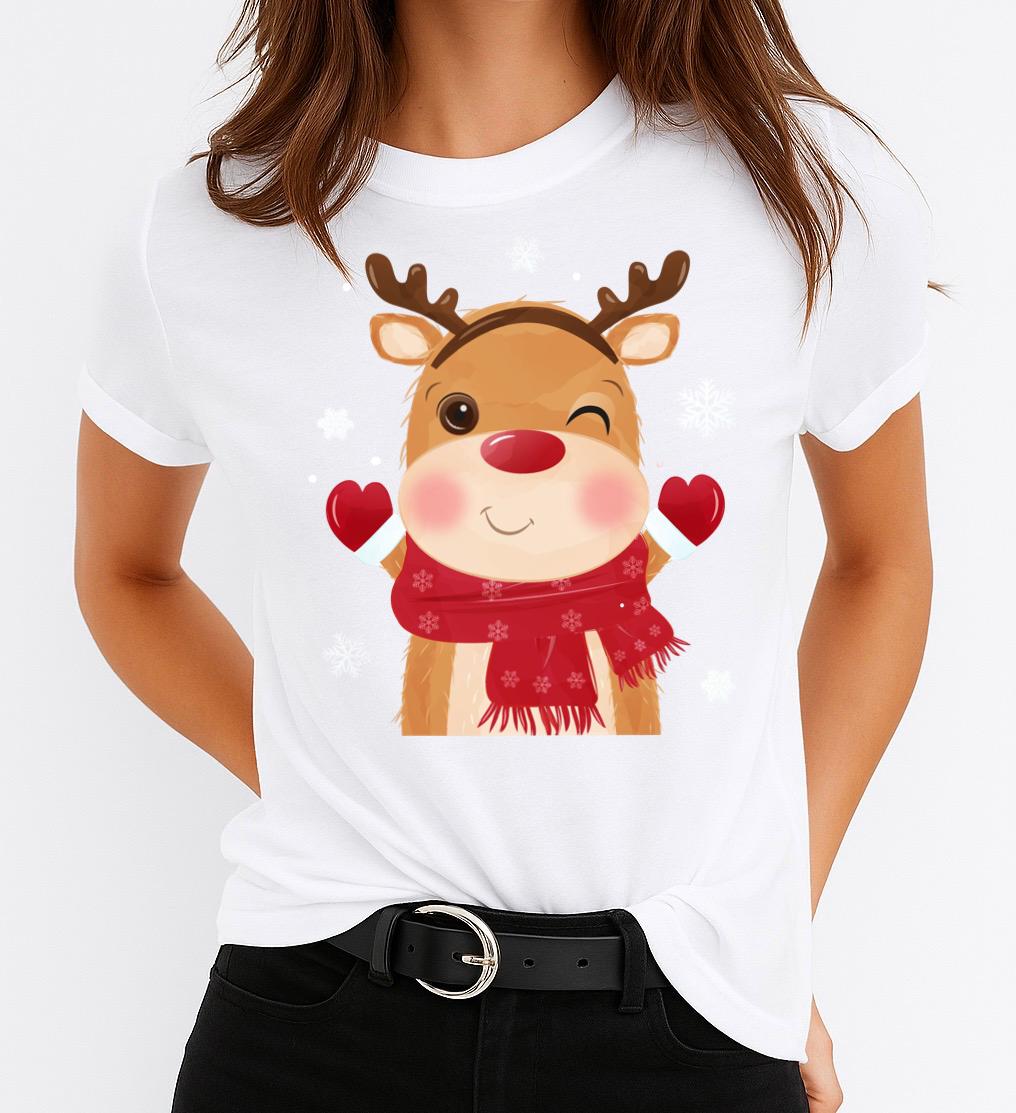 Tricou din bumbac 100% Christmas Kiss - MonCherie